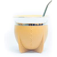 RAICES Mate Argentino – Pack de Mate y bombilla. Mate ecológico- innovador y exclusivo. Simula la textura del cuero…